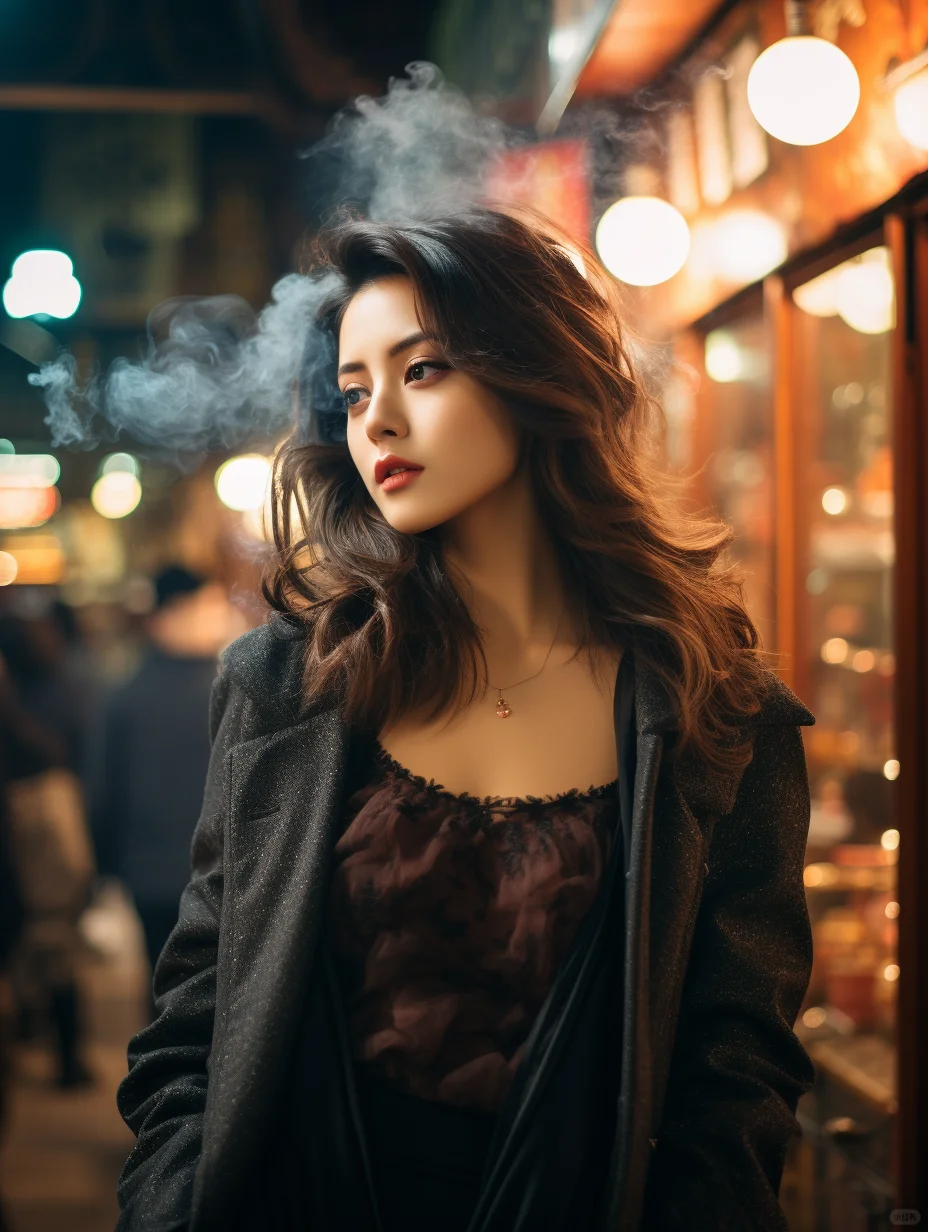 烟火氛围|抽烟美女💕氛围感女头|气质女头