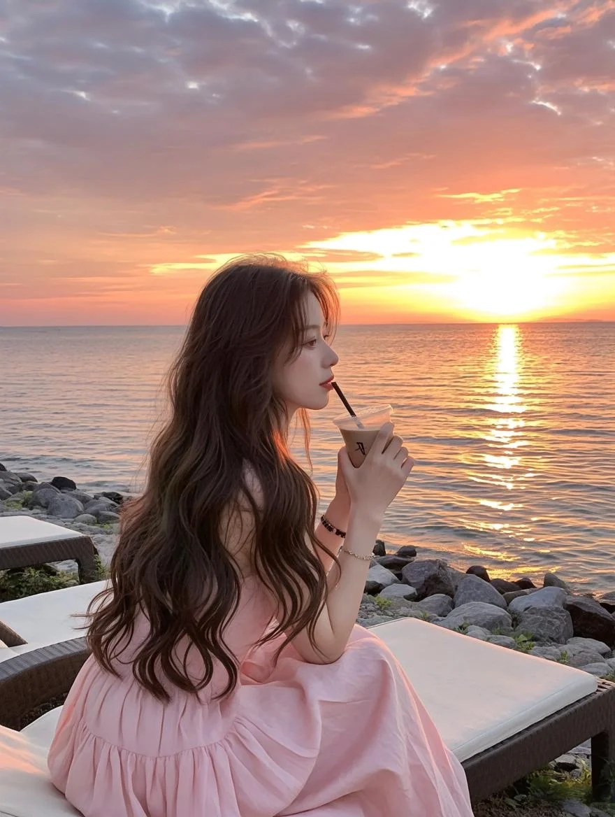 海边氛围感头像，Seaside Sunset