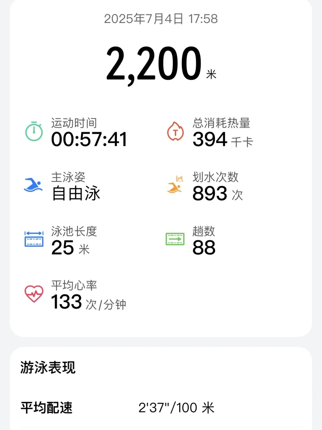 自由了个泳🏊‍♀️