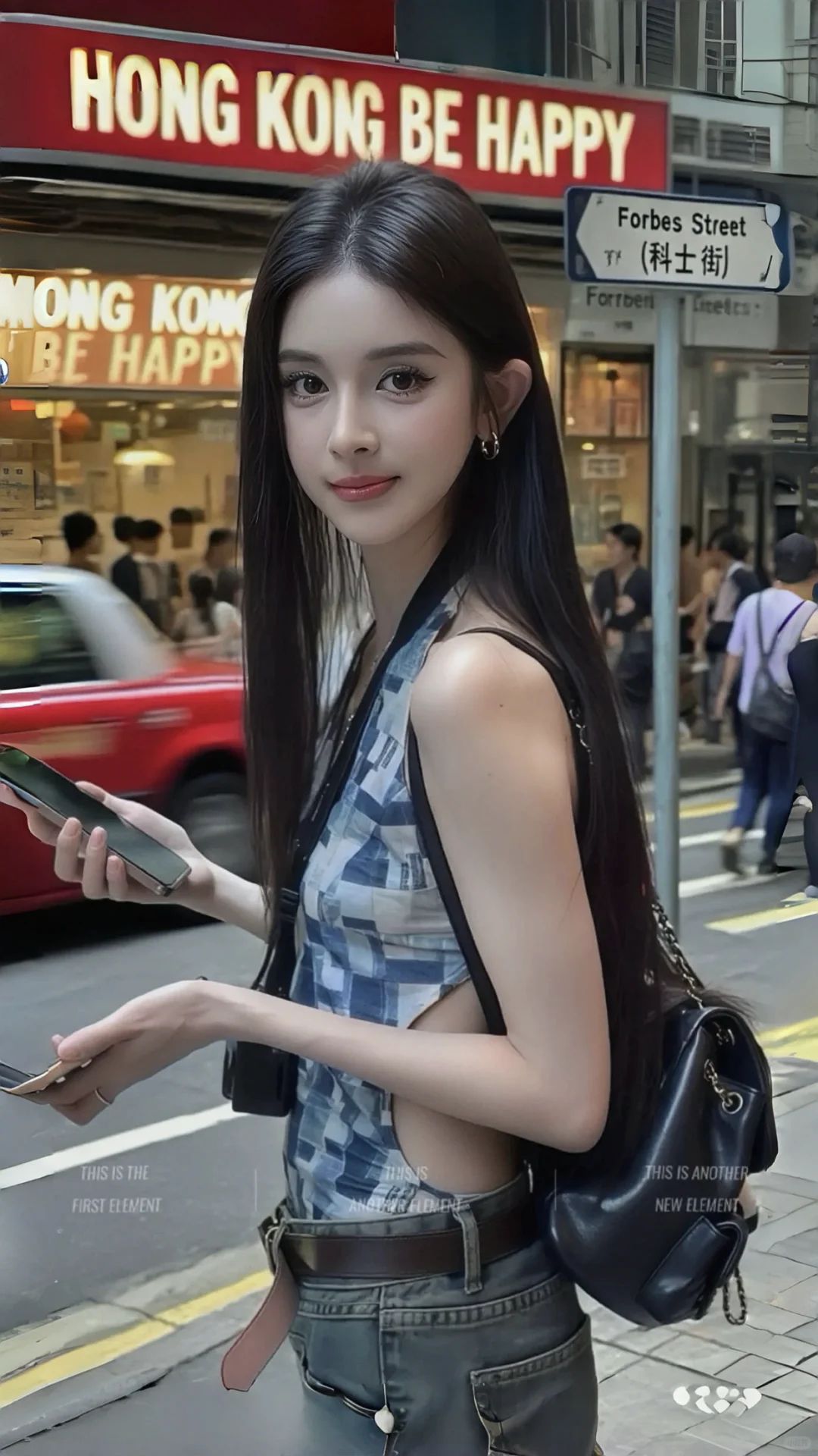 挂脖格纹上衣自带小性感低饱 复古又高级