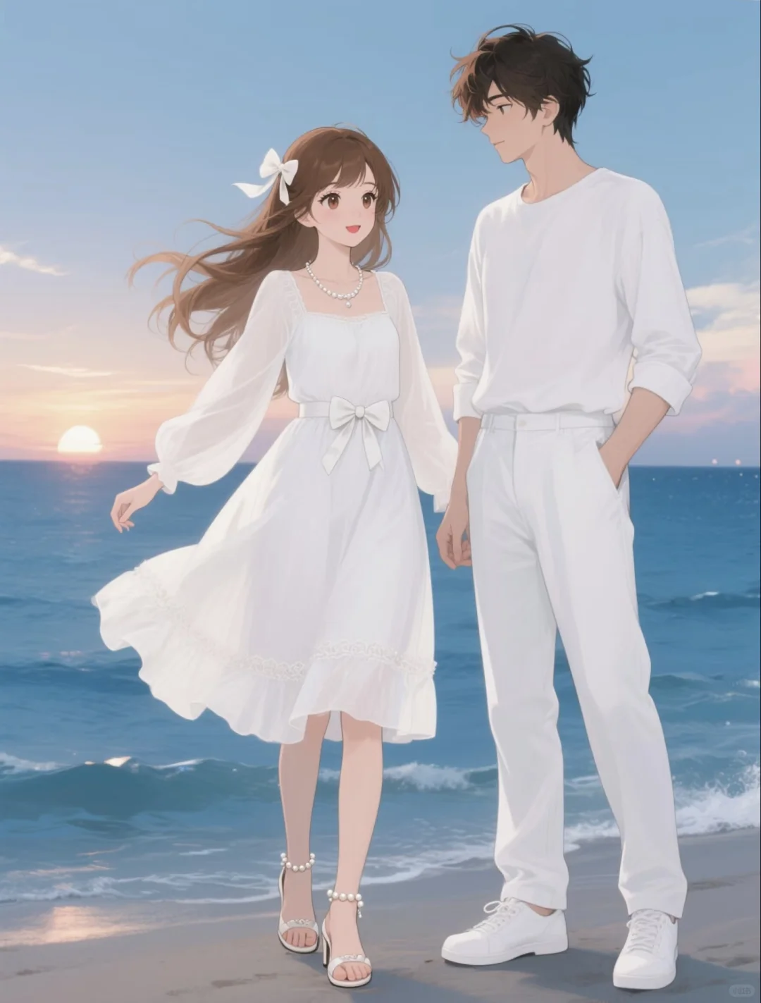 温柔又浪漫的海边婚纱照💕壁纸