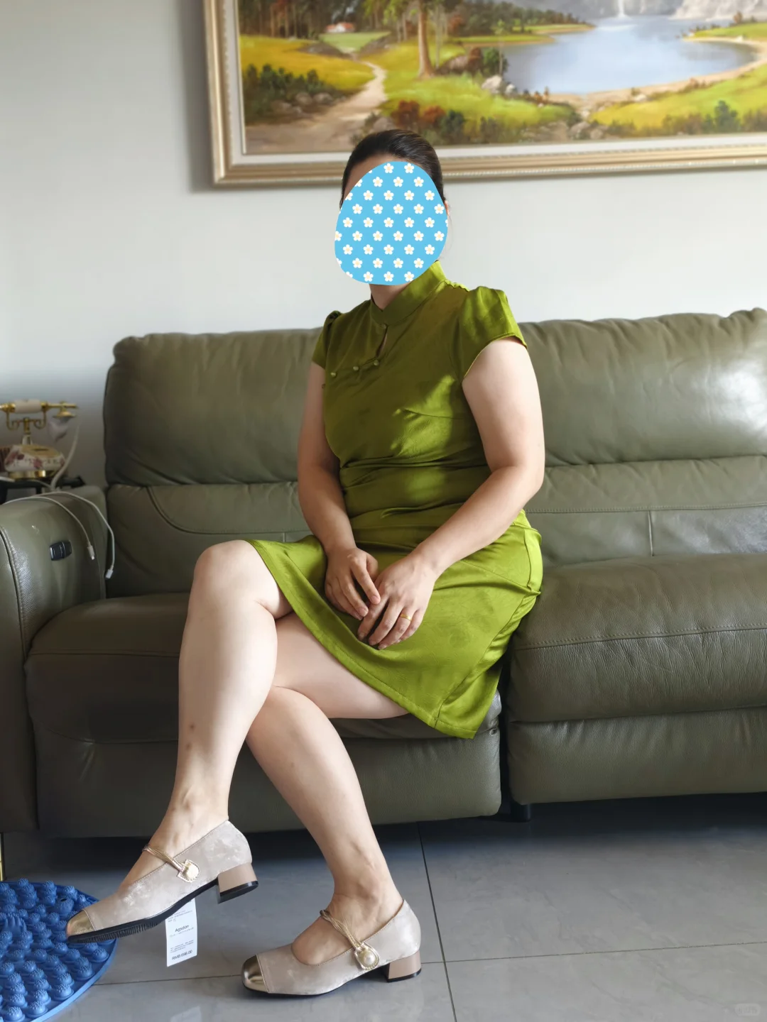 贤妻，被这条旗袍绿惊艳到了！