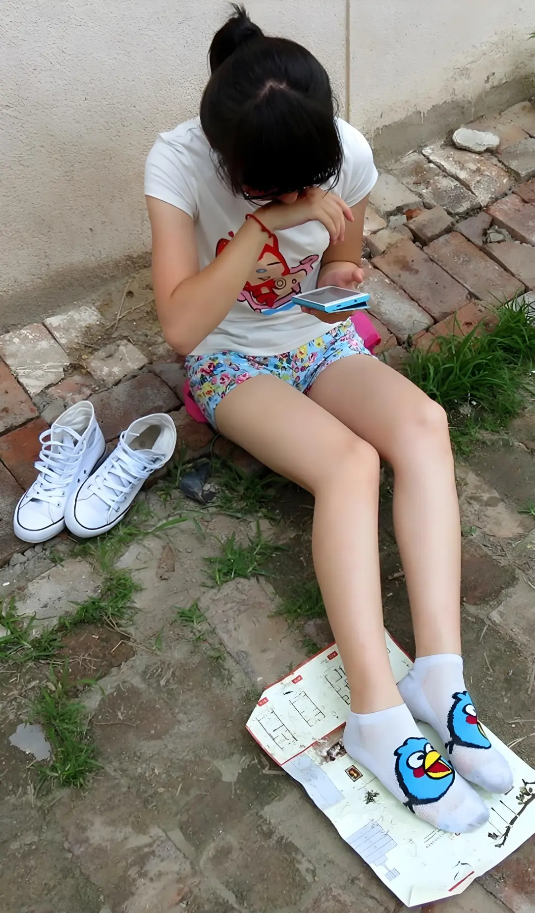 大白腿白棉袜超嫩热裤少女