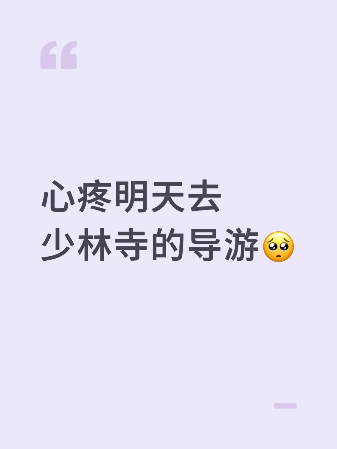 明天去少林寺的导游可咋办