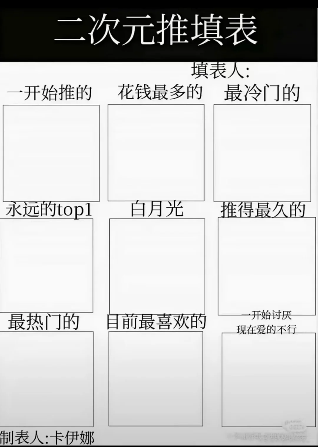 二次元推填表