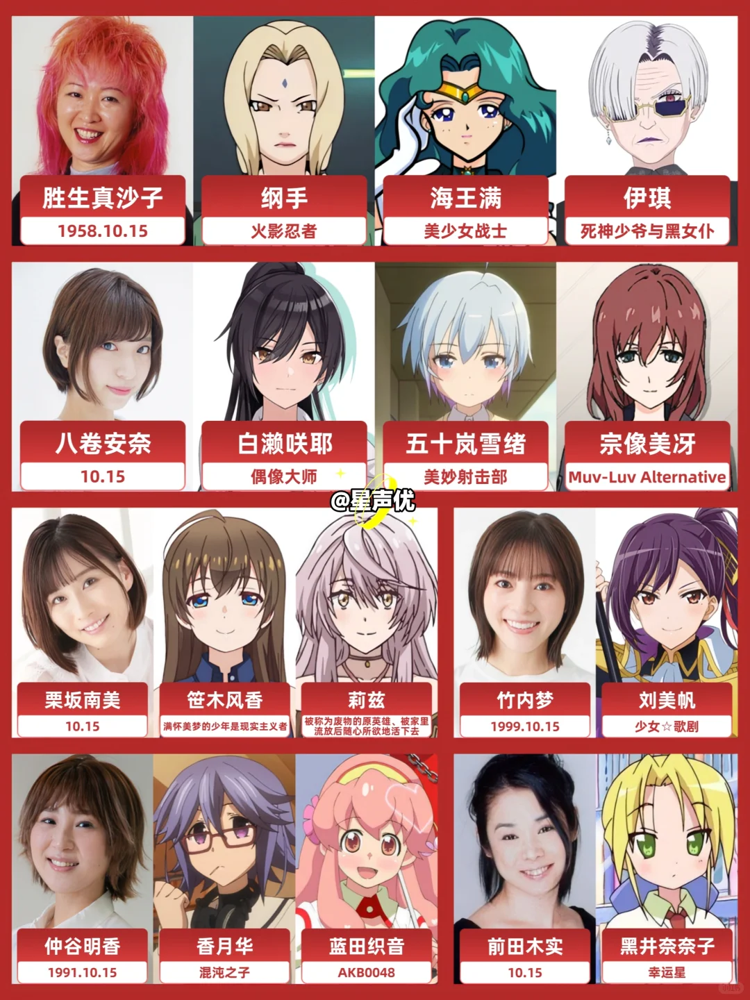 寿星声优｜胜生真沙子&八卷安奈& 栗坂南美…