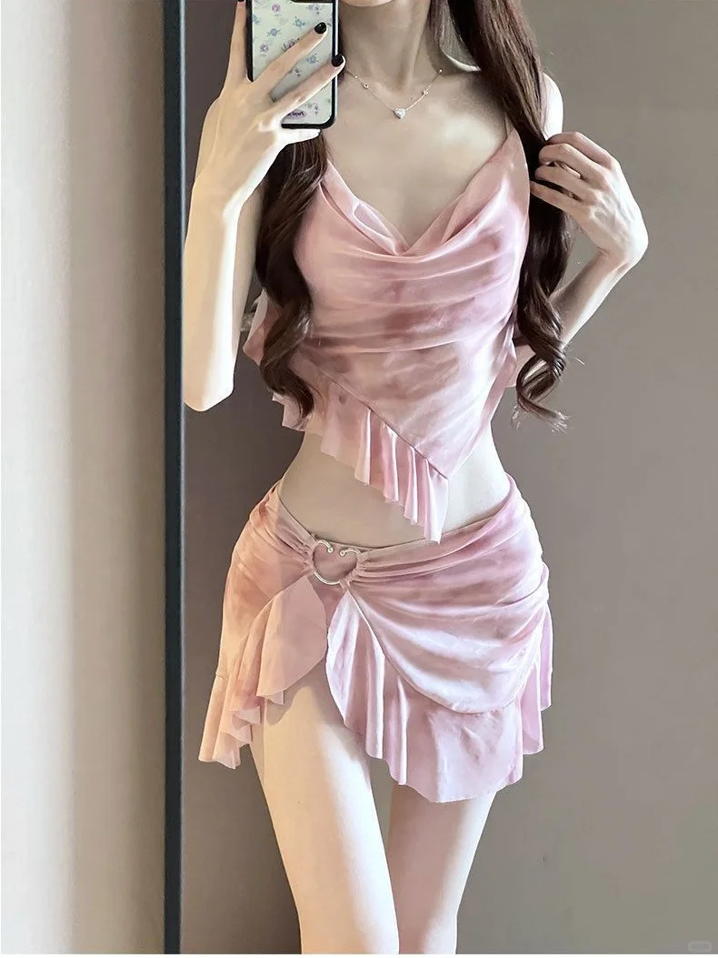 纯欲海岛杀！扎染比基尼泳衣