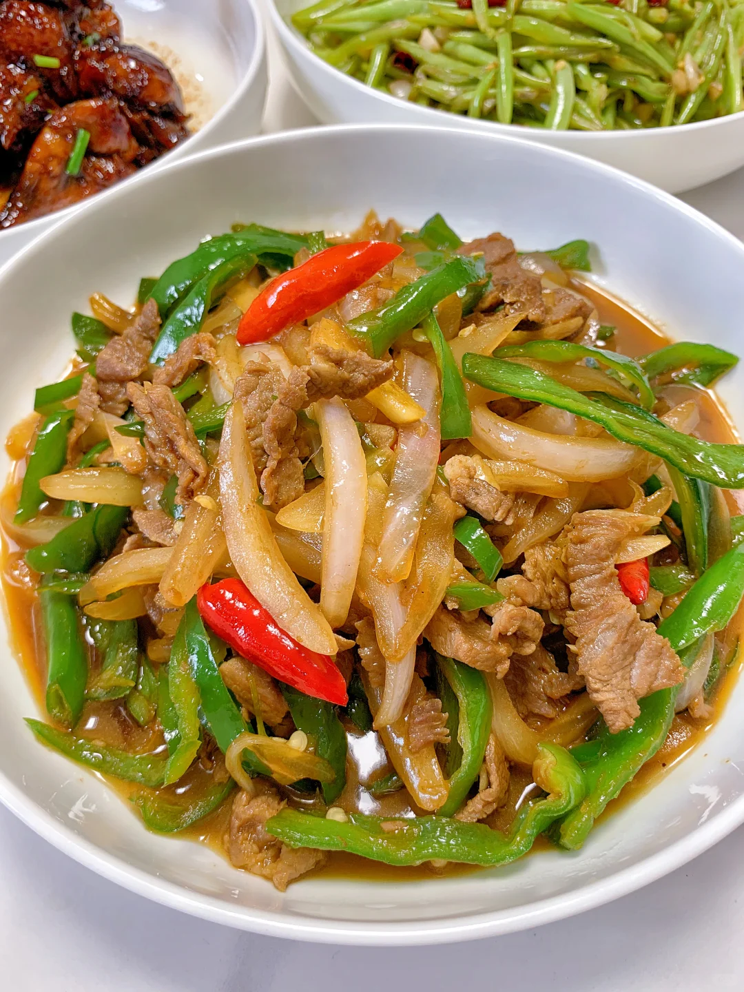 今日晚餐|洋葱炒肉丝 干煸四季豆(附教程)‼️