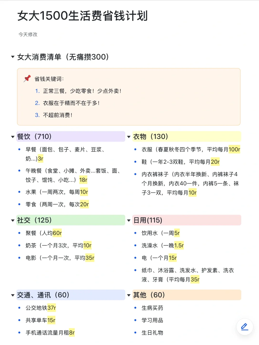 开学拍女大1500生活费无痛存300，有人想看吗