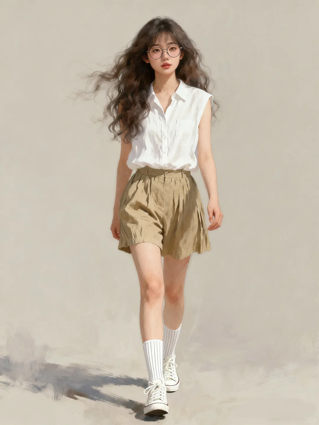 阳光下吹风的女生！太好看了～