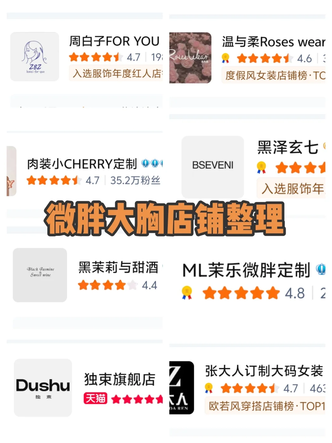 微胖大胸真实分享自己买过的店铺