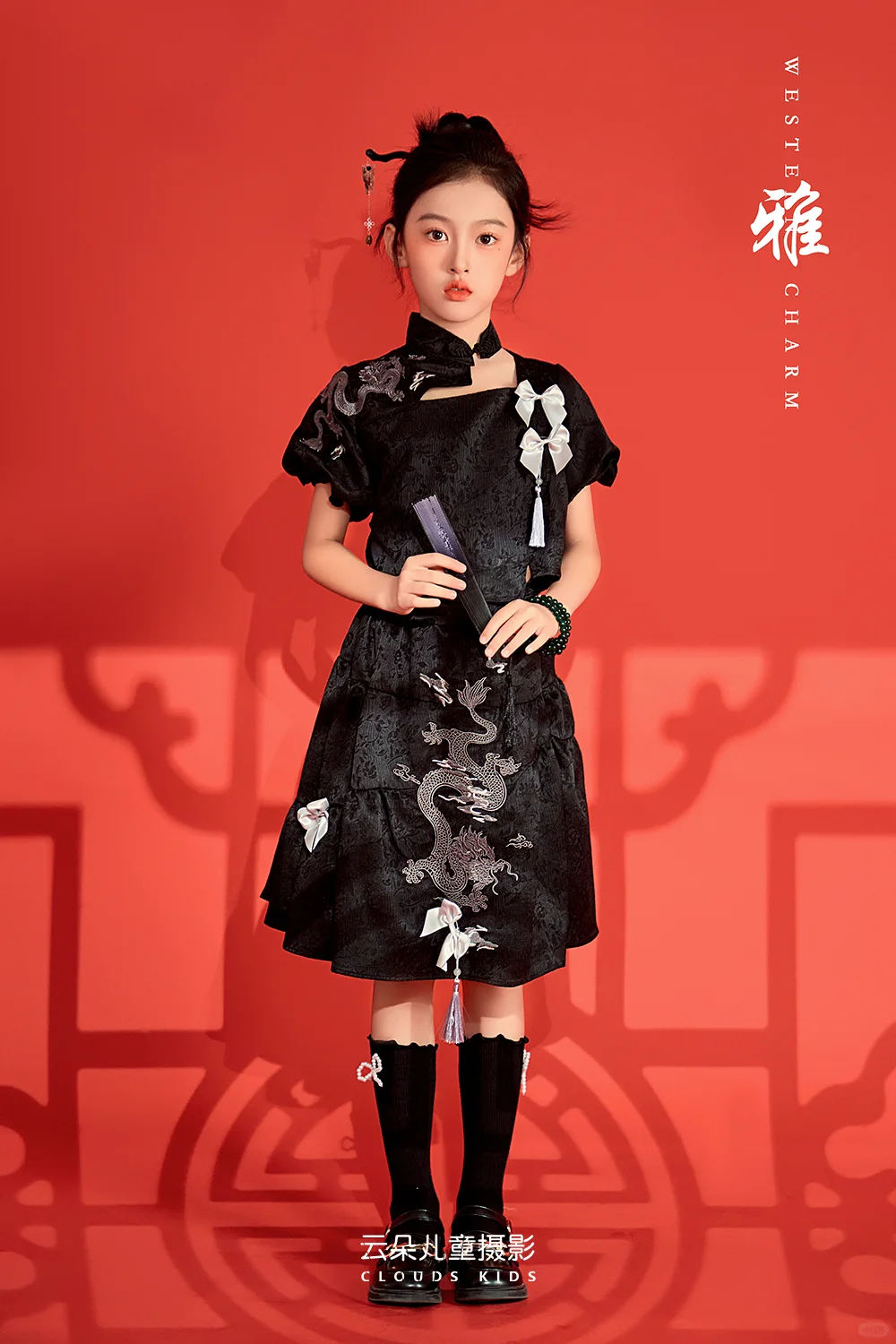 国风旗袍少女扇影🍁儿童古风写真
