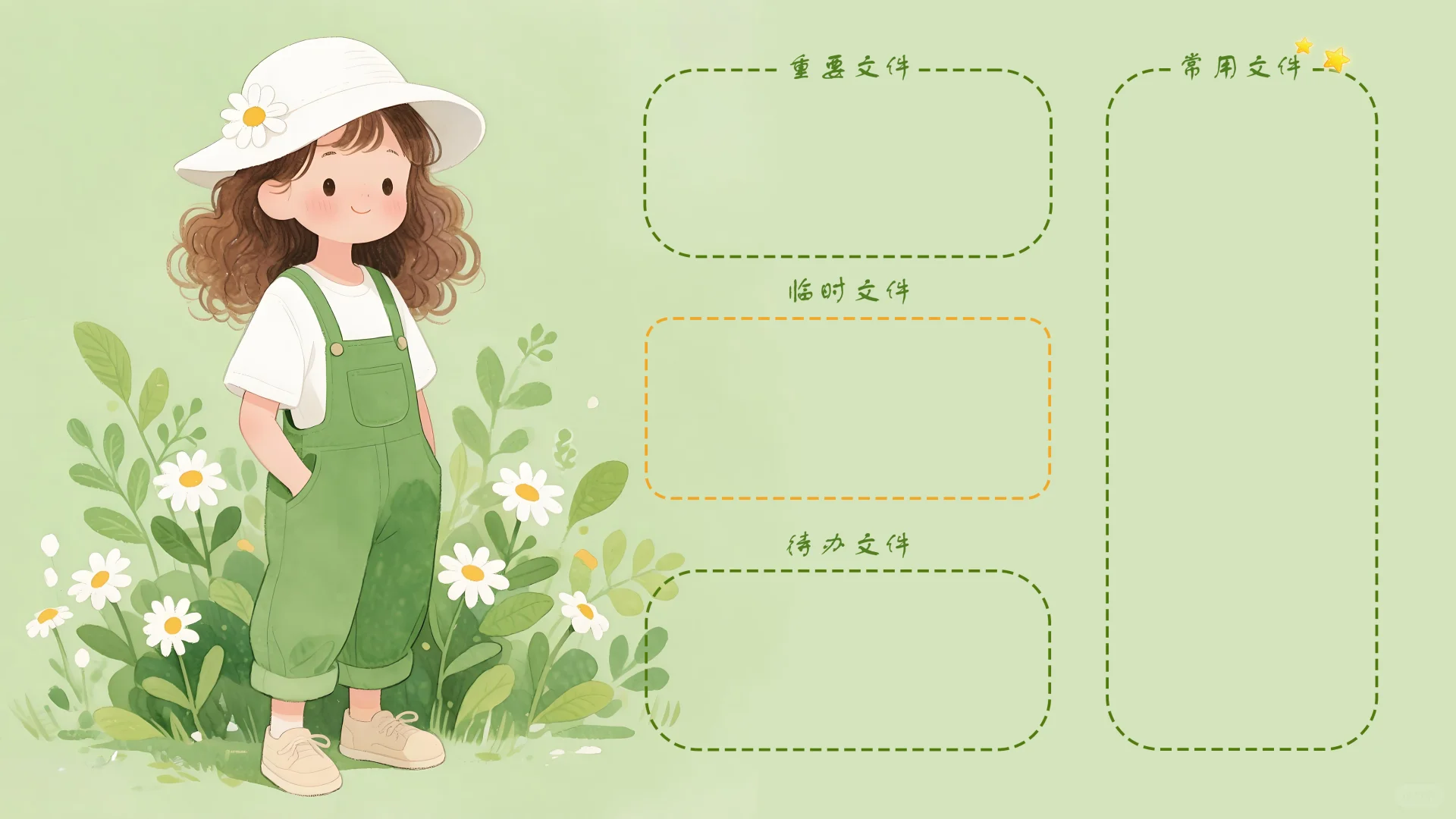 70壁纸︱绿色系治愈系女孩电脑壁纸