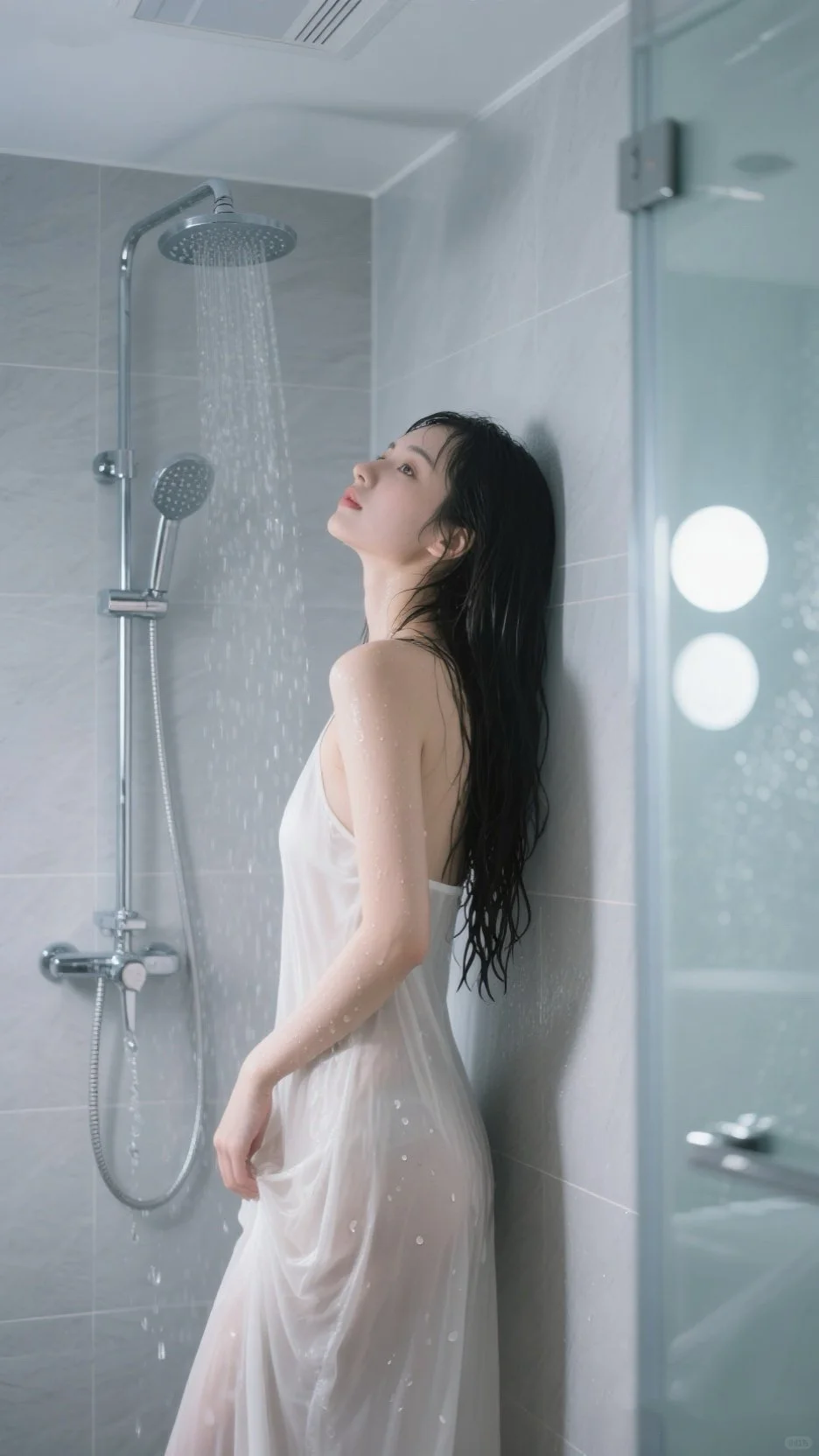 冷色调浴室写真