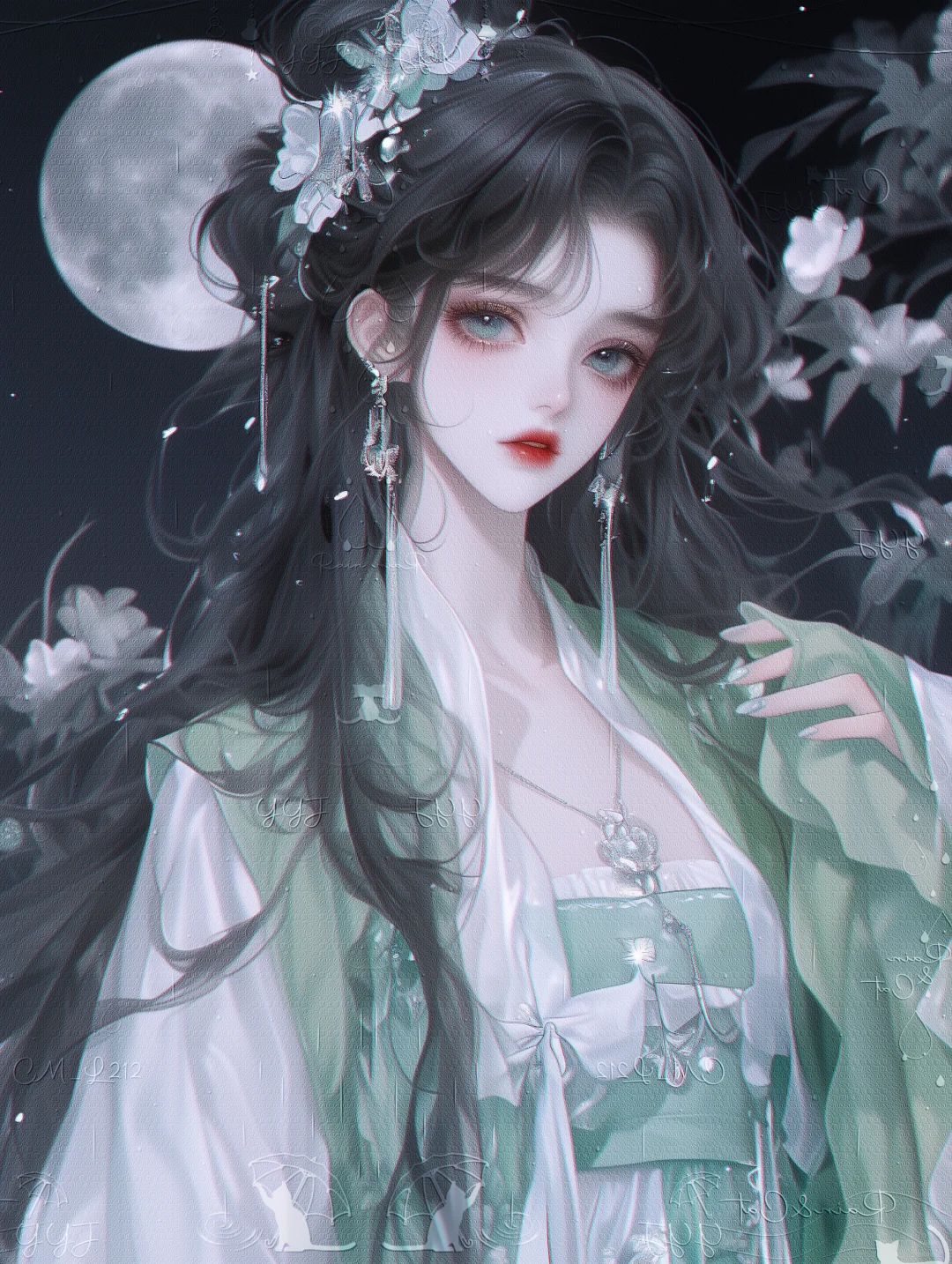 “月色撩人，温柔又妖艳”