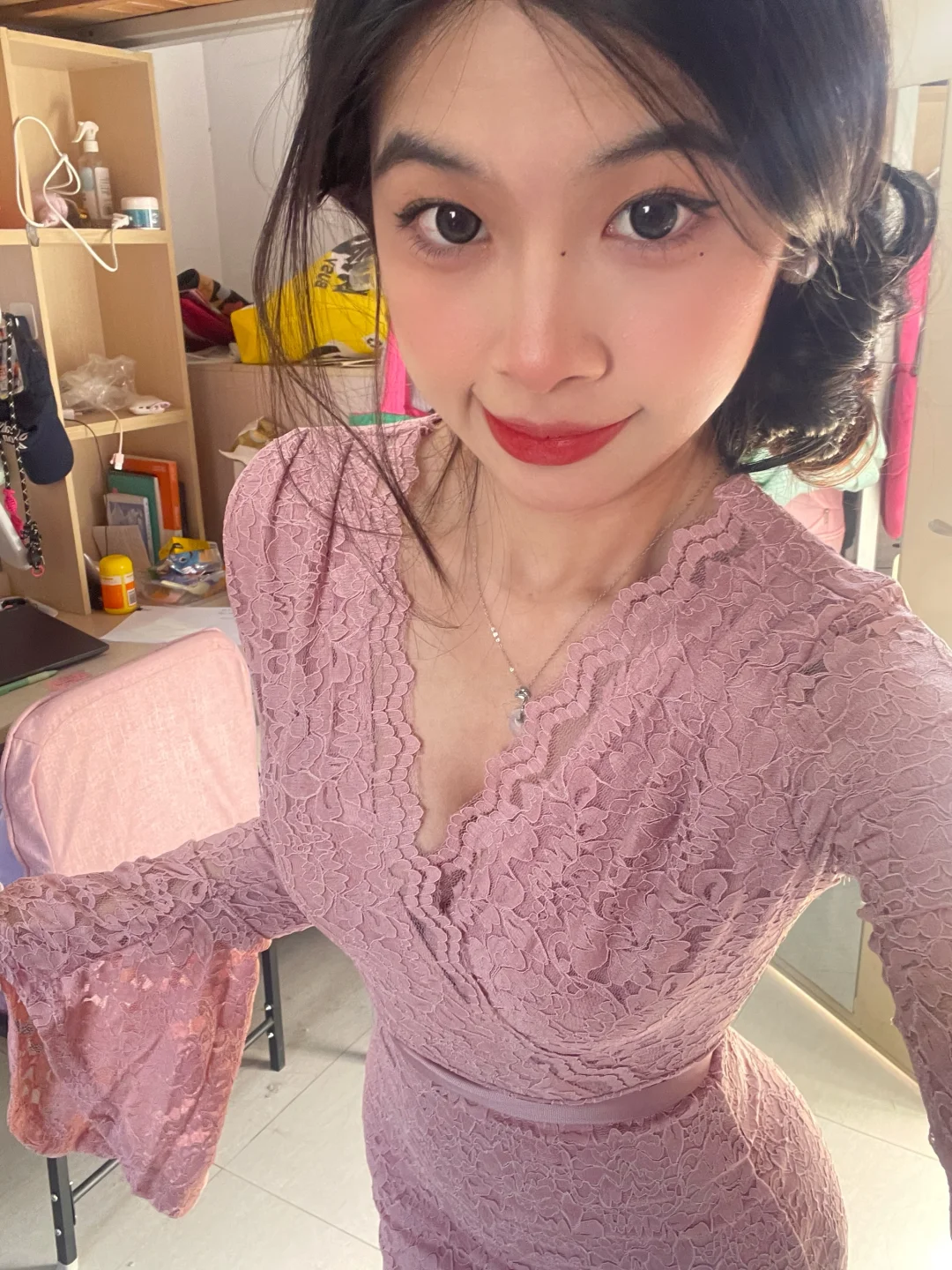 便宜衣服贵贵穿🎀绝美粉色蕾丝裙🔗仅40！！