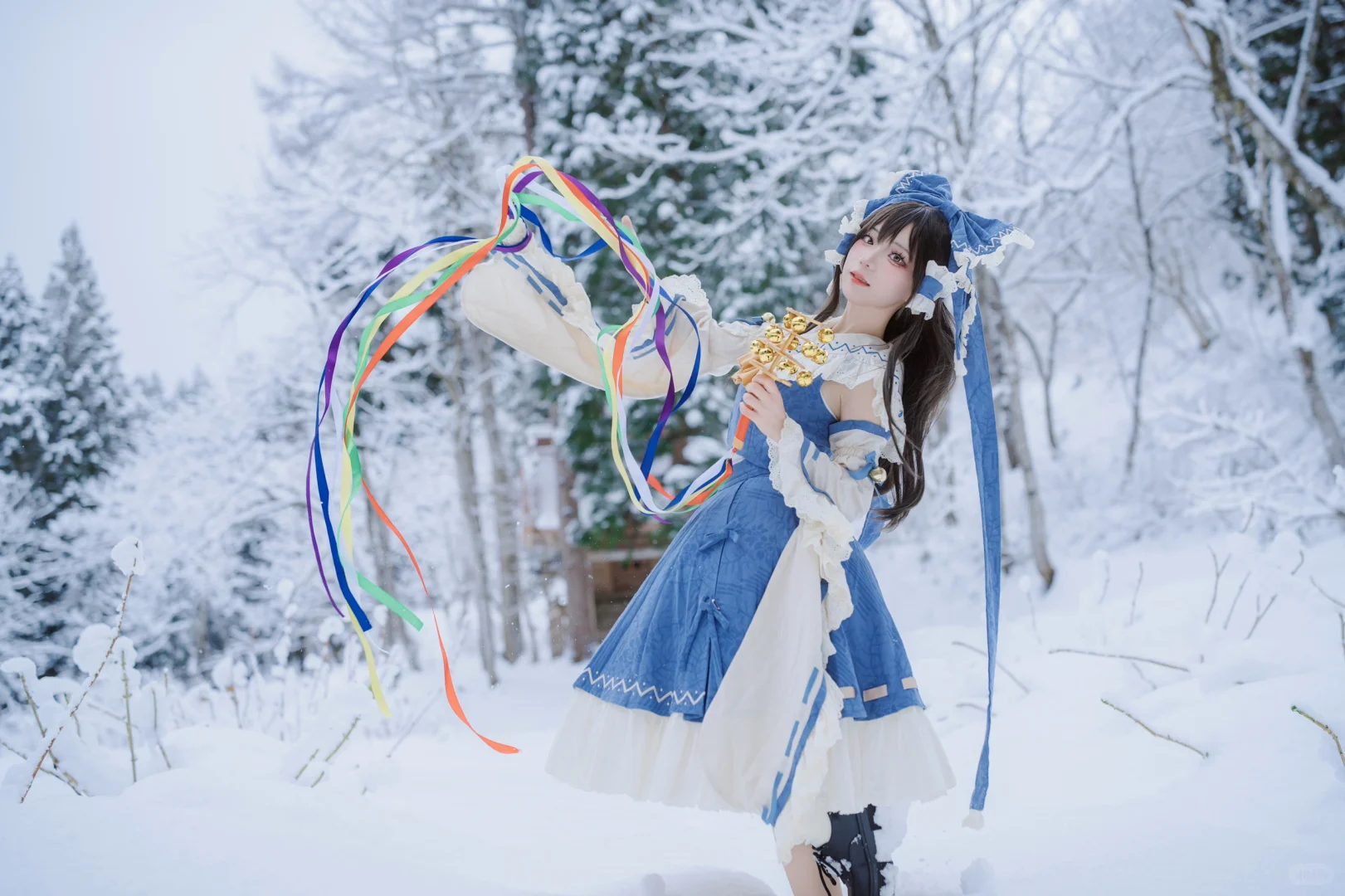 青灵梦cos🔵雪地里祝祷的巫女⛩️