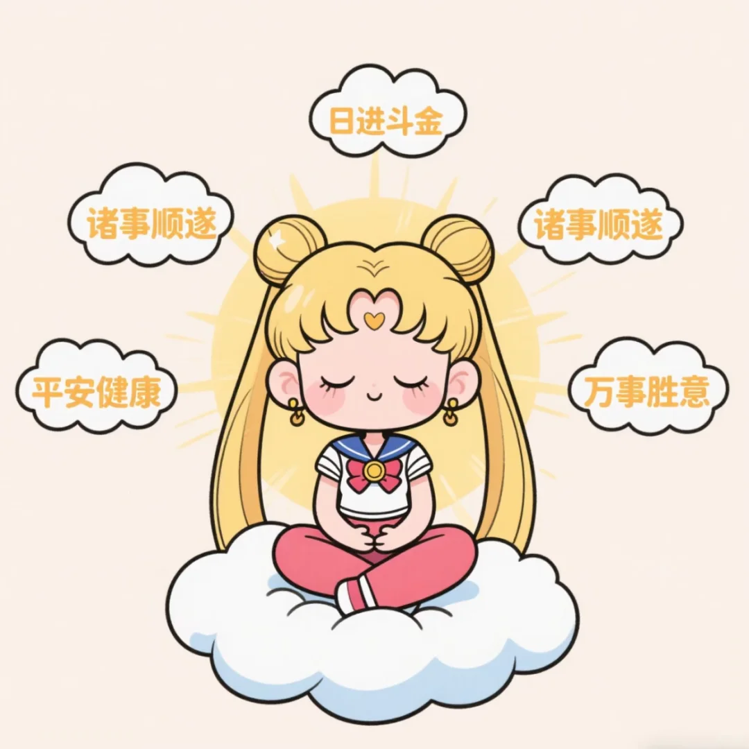 头像_表情包_美少女战士_月野兔_日进斗金