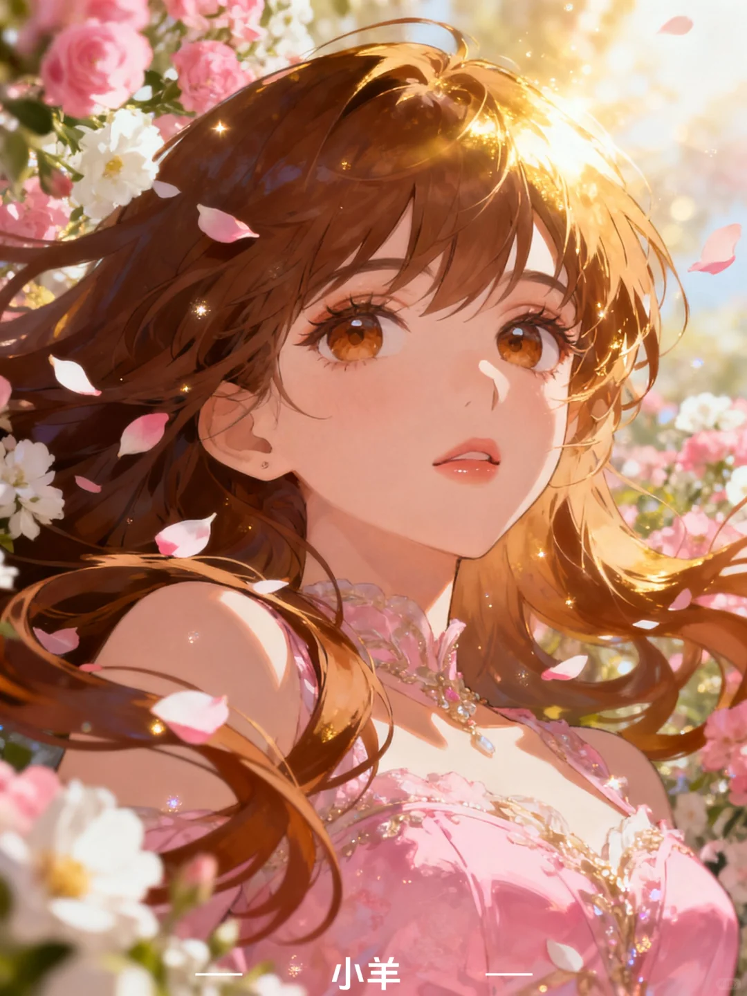 插画|繁花树下，少女的温柔时光