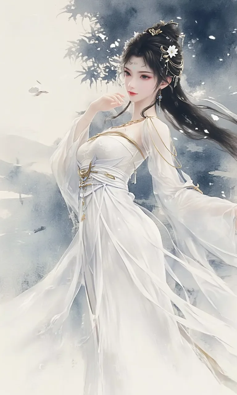 水墨画风格 清漪仙子