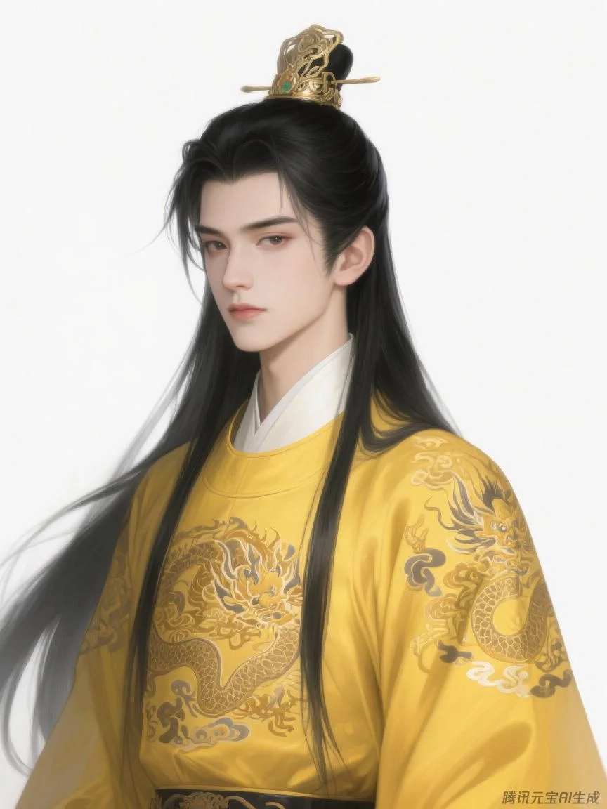 自玩文游立绘 AI绘的古风男