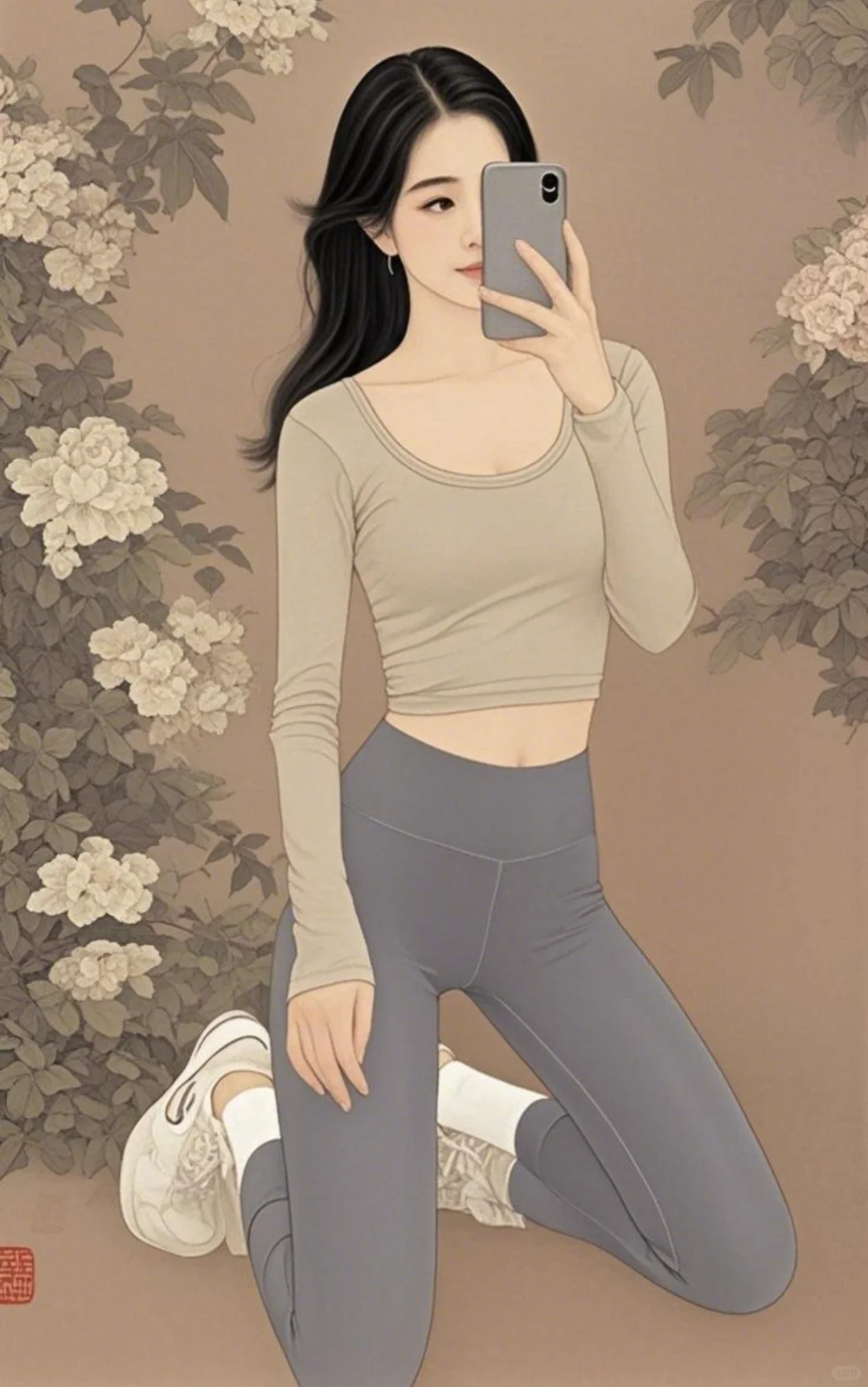 《瑜伽花姿图》赏析