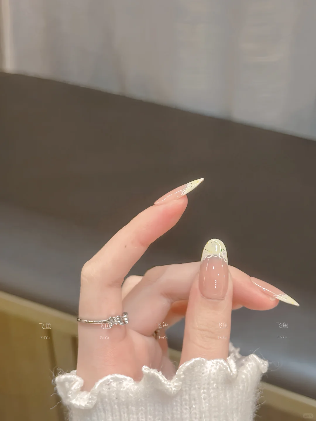 新美甲look ♡♩奶油小碎花蕾丝法式🌸敲温油