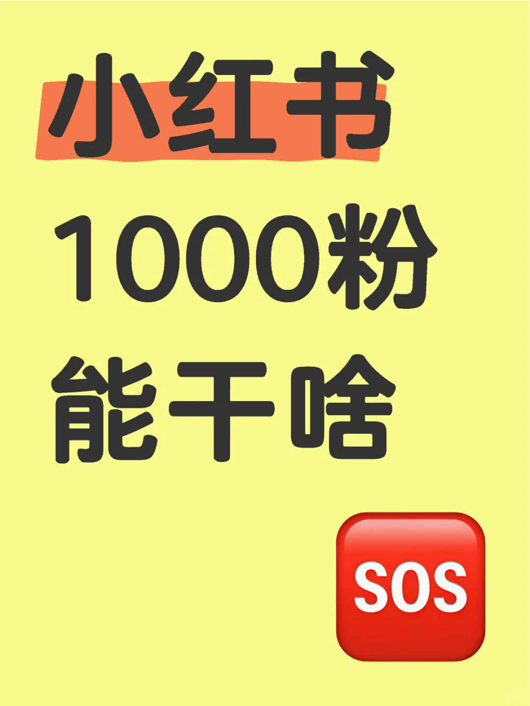 小红书1000粉能干啥