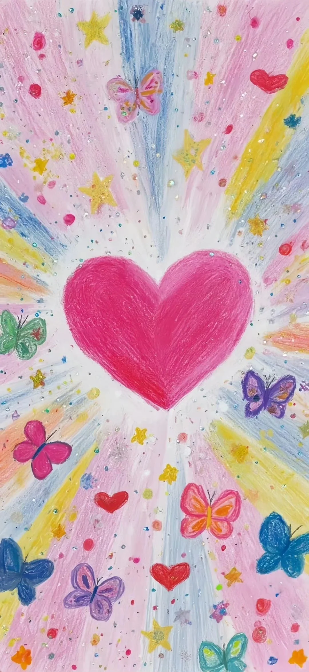 粉色爱心可爱卡通手机壁纸💖