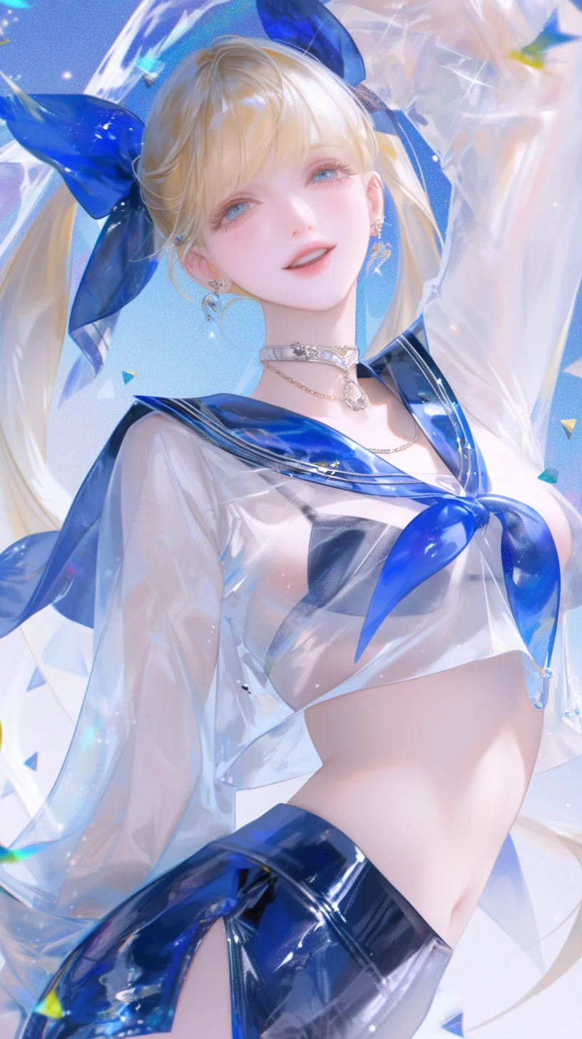 【MJ AI】海边少女｜那片蔚蓝的海💙
