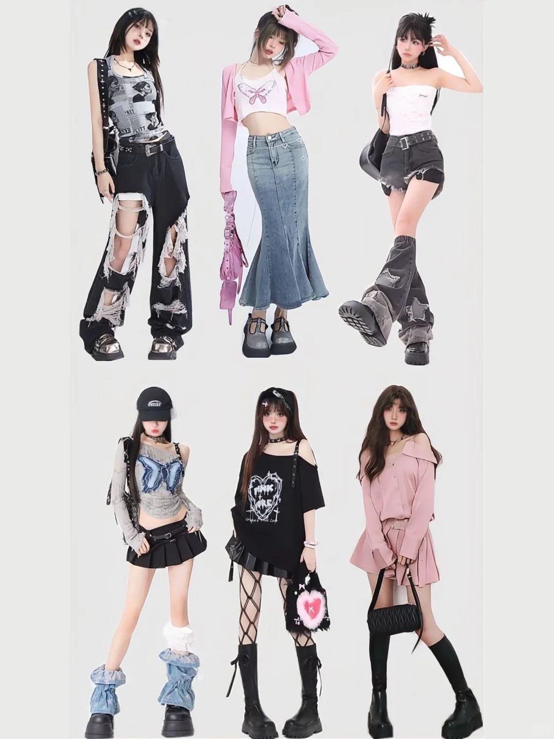 💓30套超级甜甜甜甜甜酷辣妹千禧风y2k穿搭