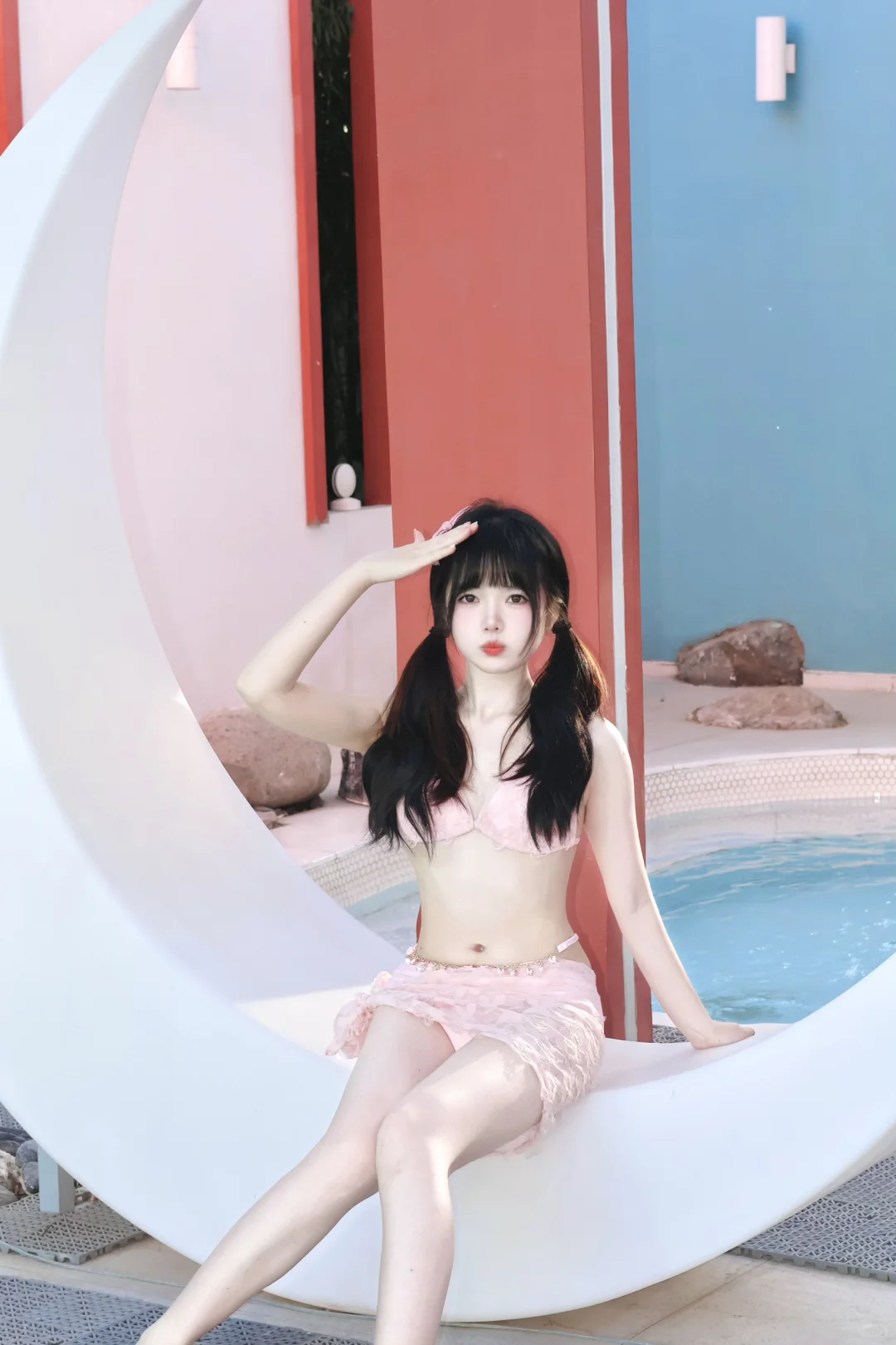 左滑上身💕甜妹泳装