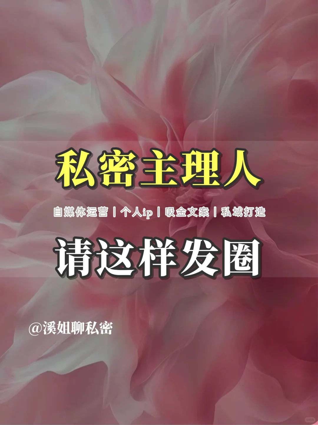私密主理人|请这样发圈