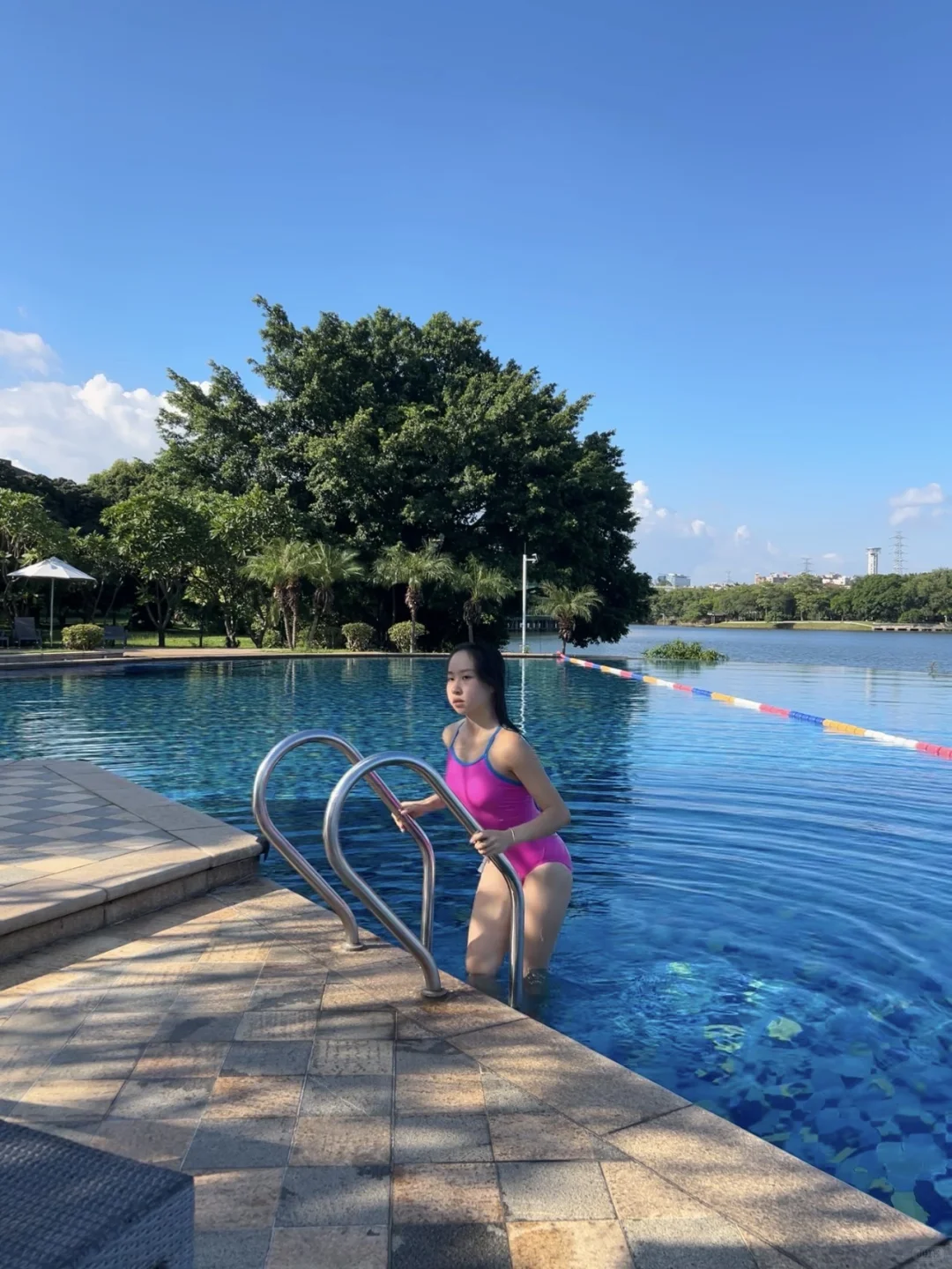 泳池躺平🏊🏻♀️火龙果紫竞速泳衣🩱