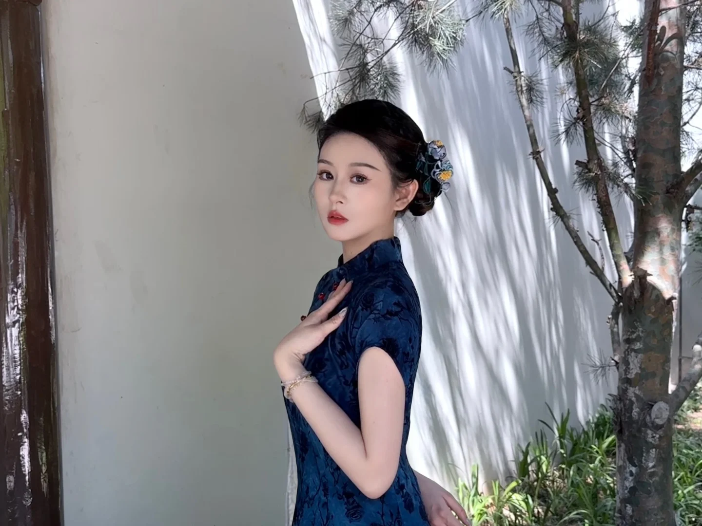 在石家庄小苏州拍了旗袍