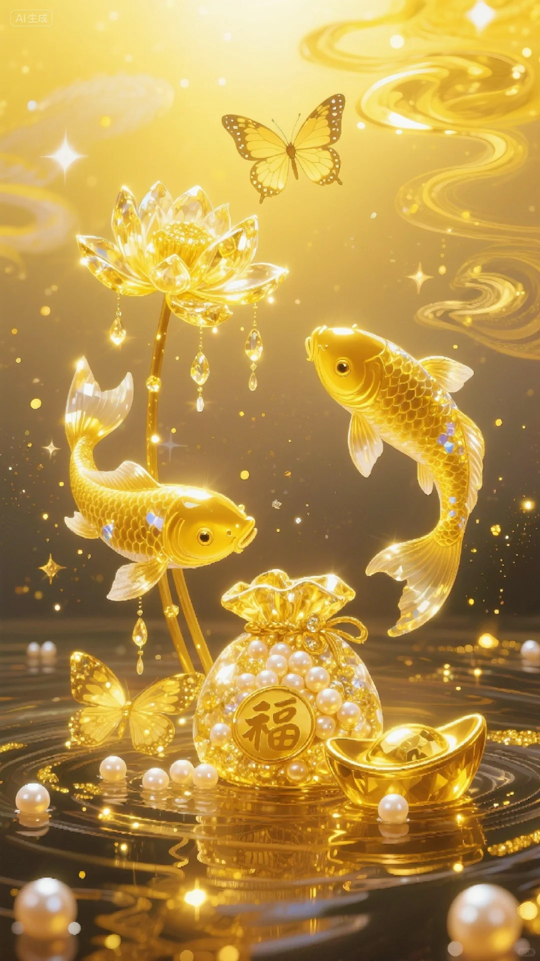 手机壁纸‖金色鲤鱼