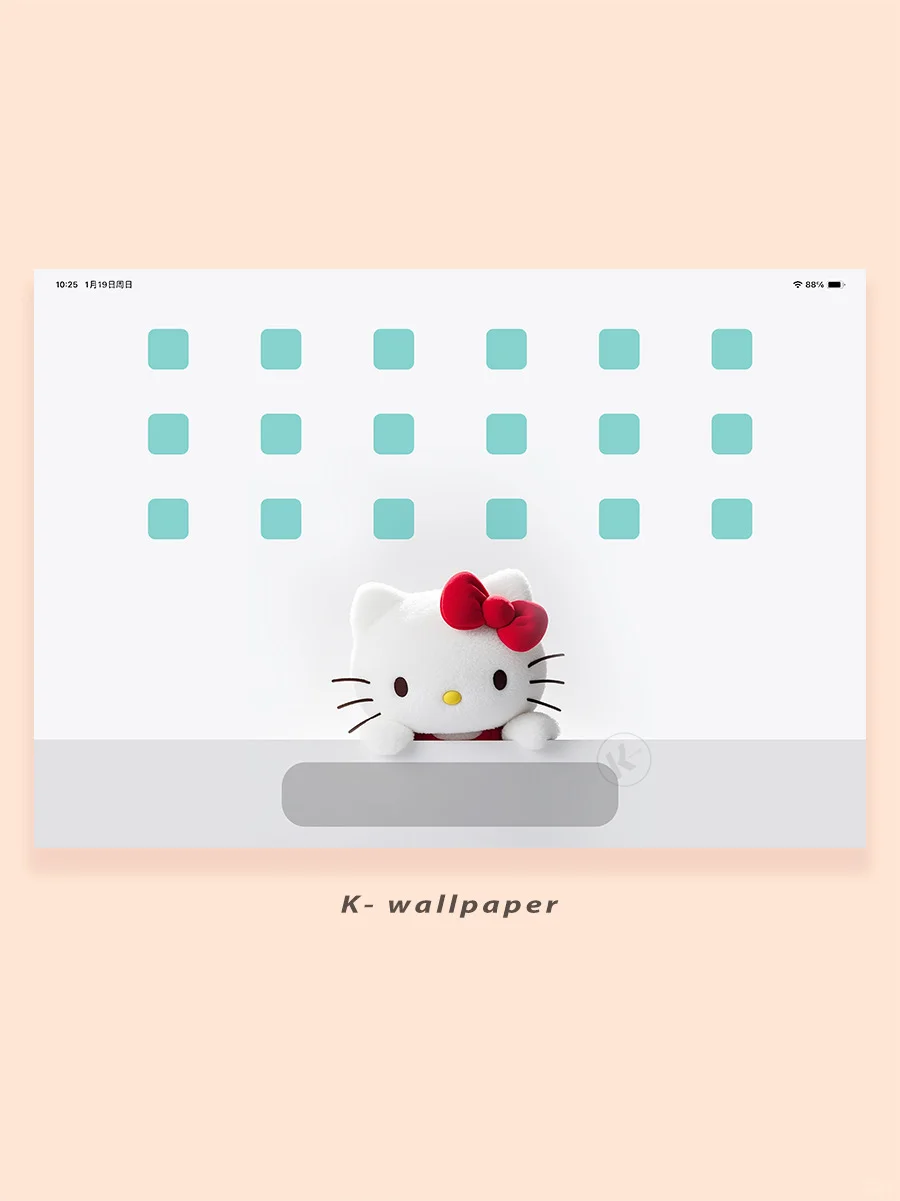 干净的HelloKitty ipad 平板壁纸