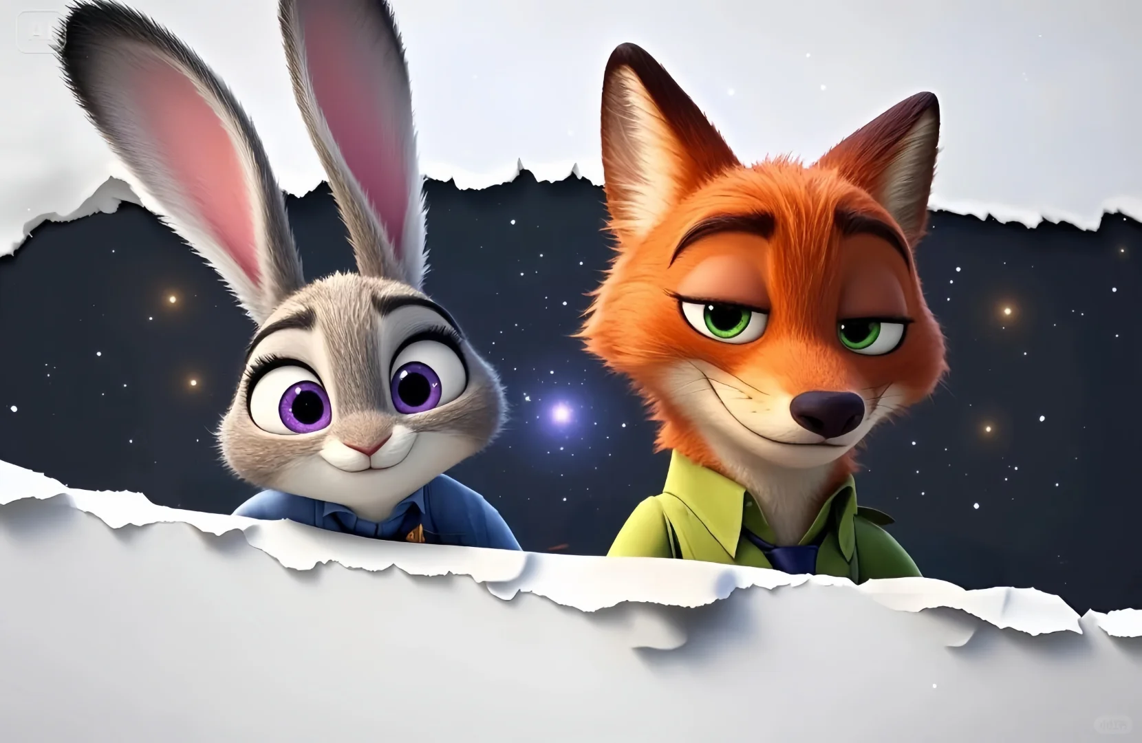 疯狂动物城 裸眼3D景深iPad 壁纸合影🐰🦊