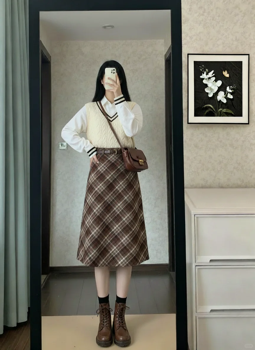 🍂入秋第十四期 | 格子裙搭配灵感合集