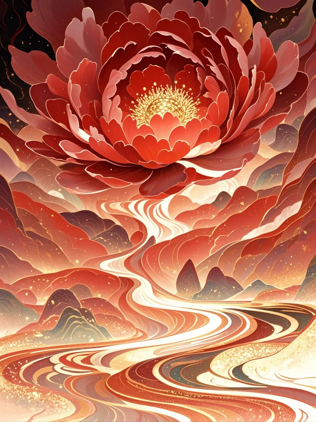 牡丹相伴，一袭华裳绽芳华