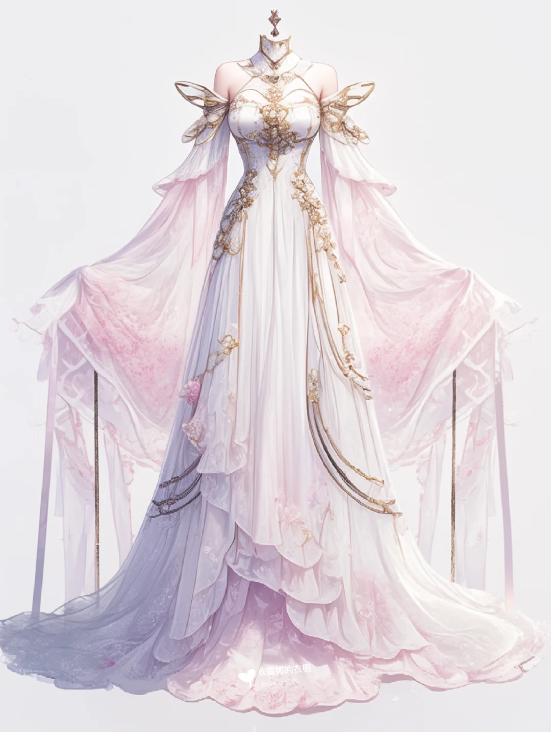 粉色鱼尾、少女心爆棚的粉色礼服裙👗