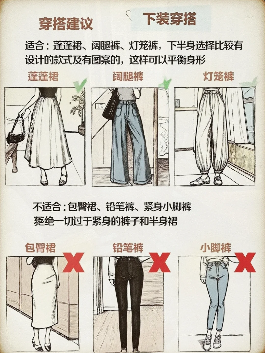 倒三角身材穿搭指南｜轻松穿出温柔曲线✨