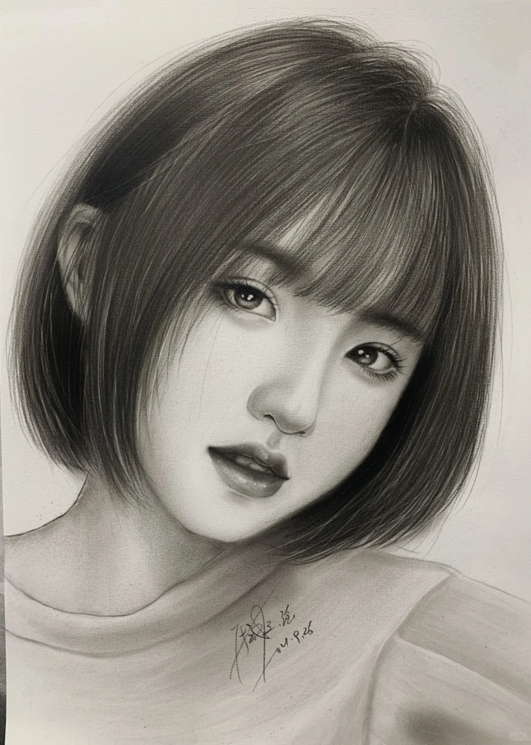 女发素描绘画手稿 参考素材