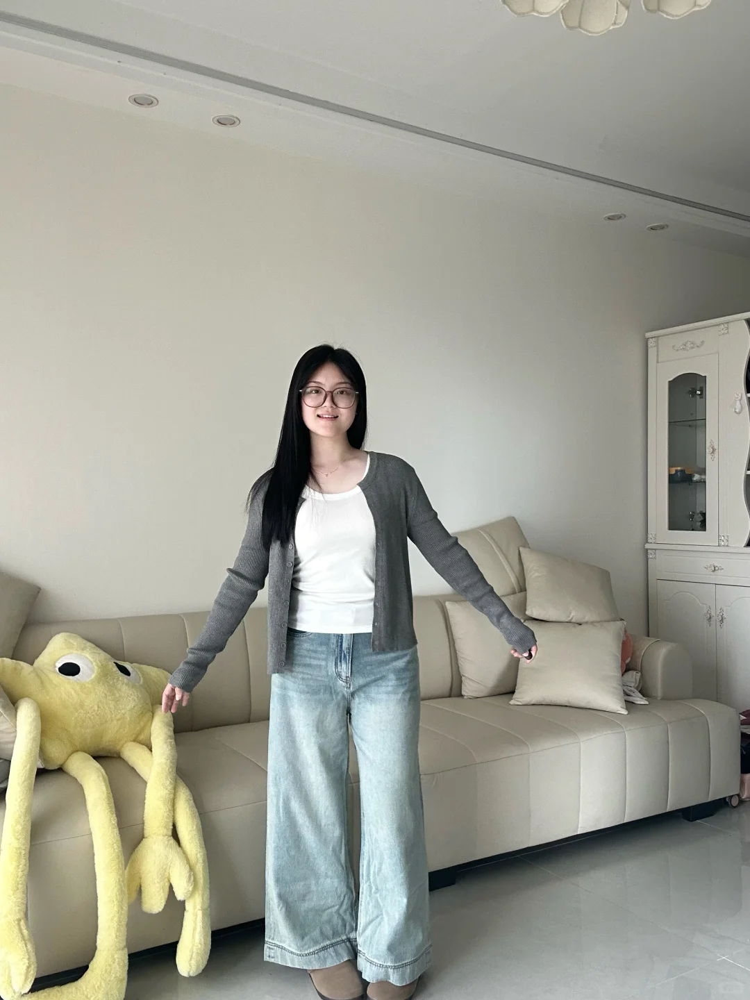 155 120斤/为您全方位展示初秋显瘦穿搭～