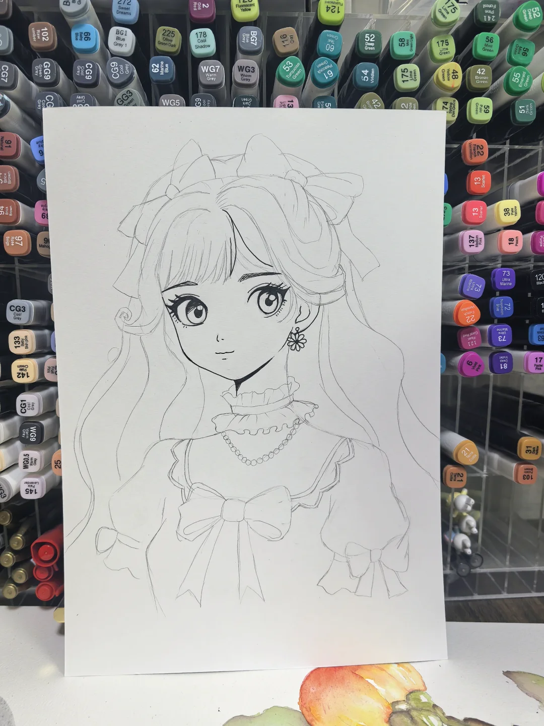 画个线描女孩