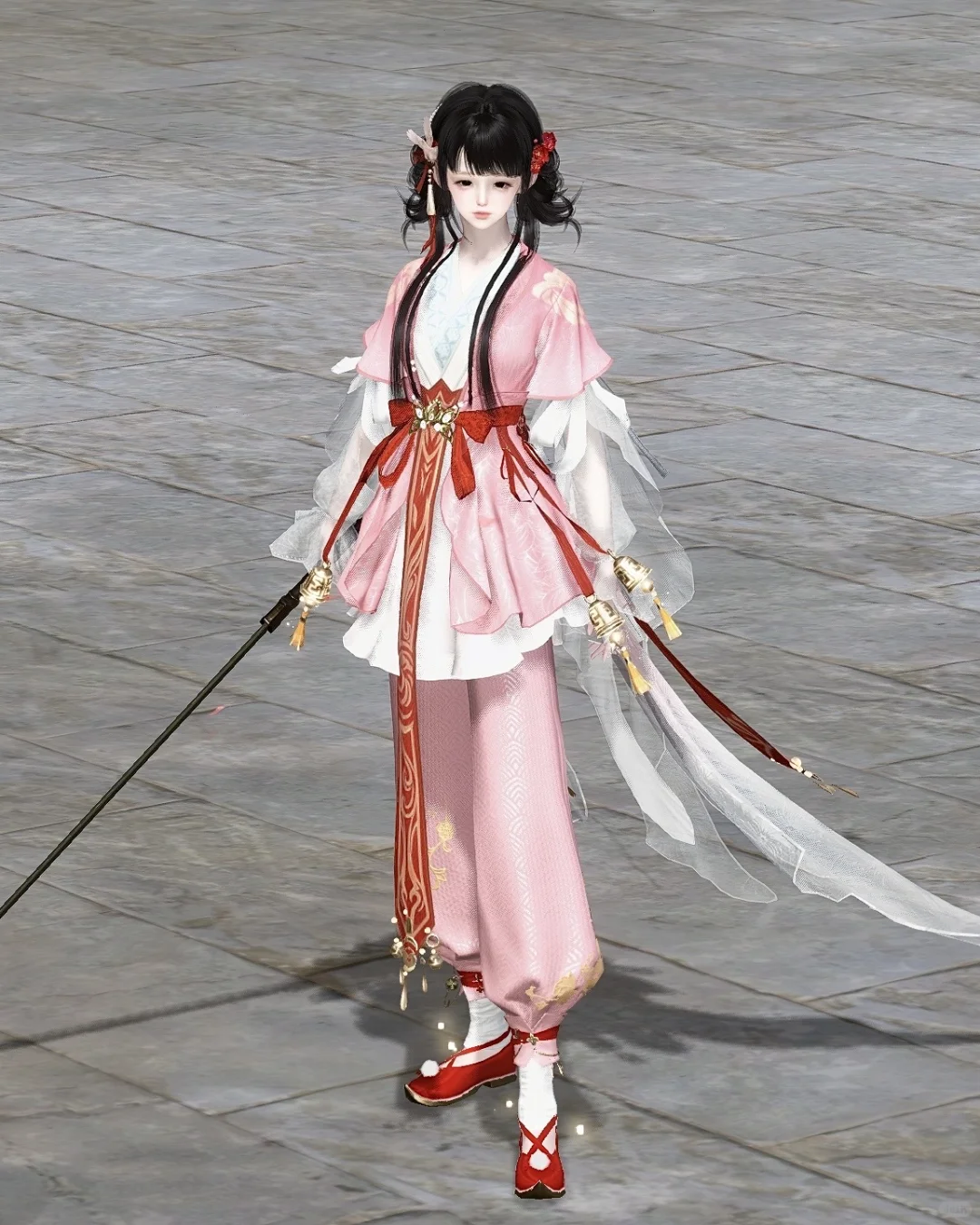 上山跟师姐学了几招