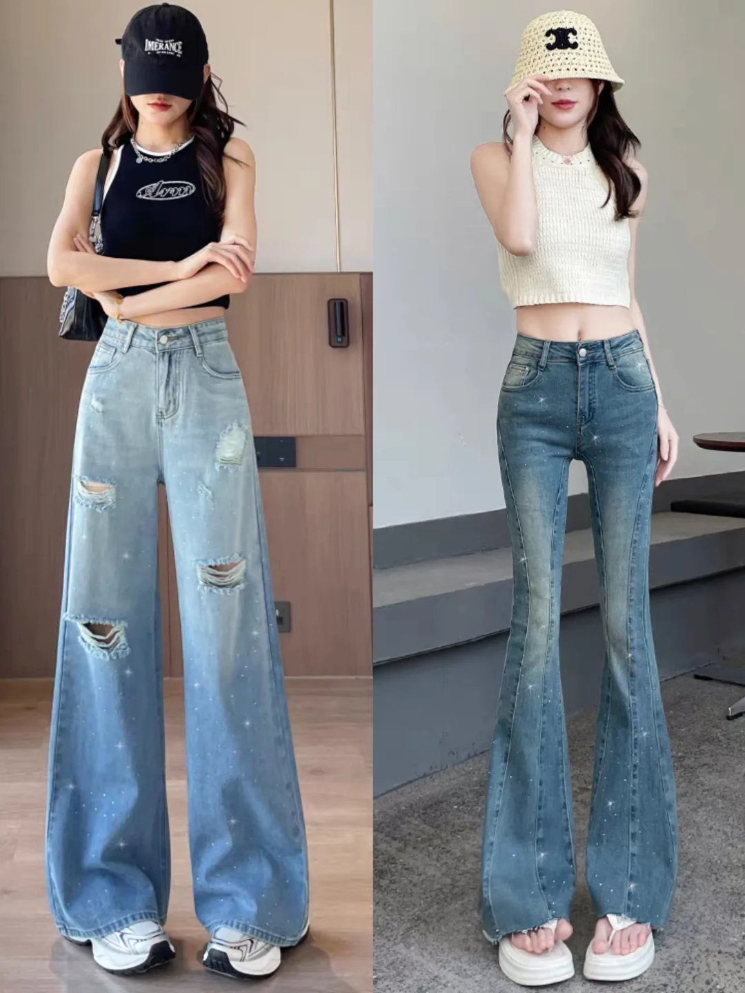 牛仔裤这样搭,胸以下全是腿!