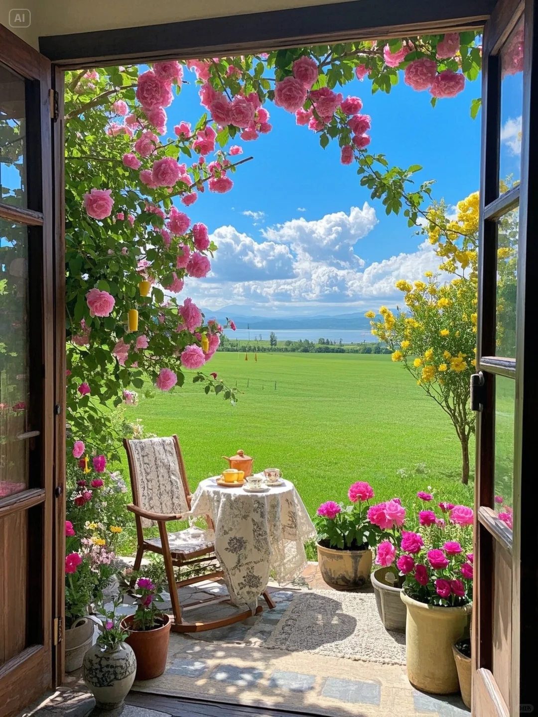 繁花簇拥下的田园静隅🌷