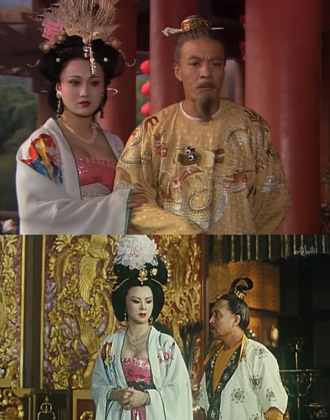 同样的服饰,一个娇憨温柔,一个美艳动人