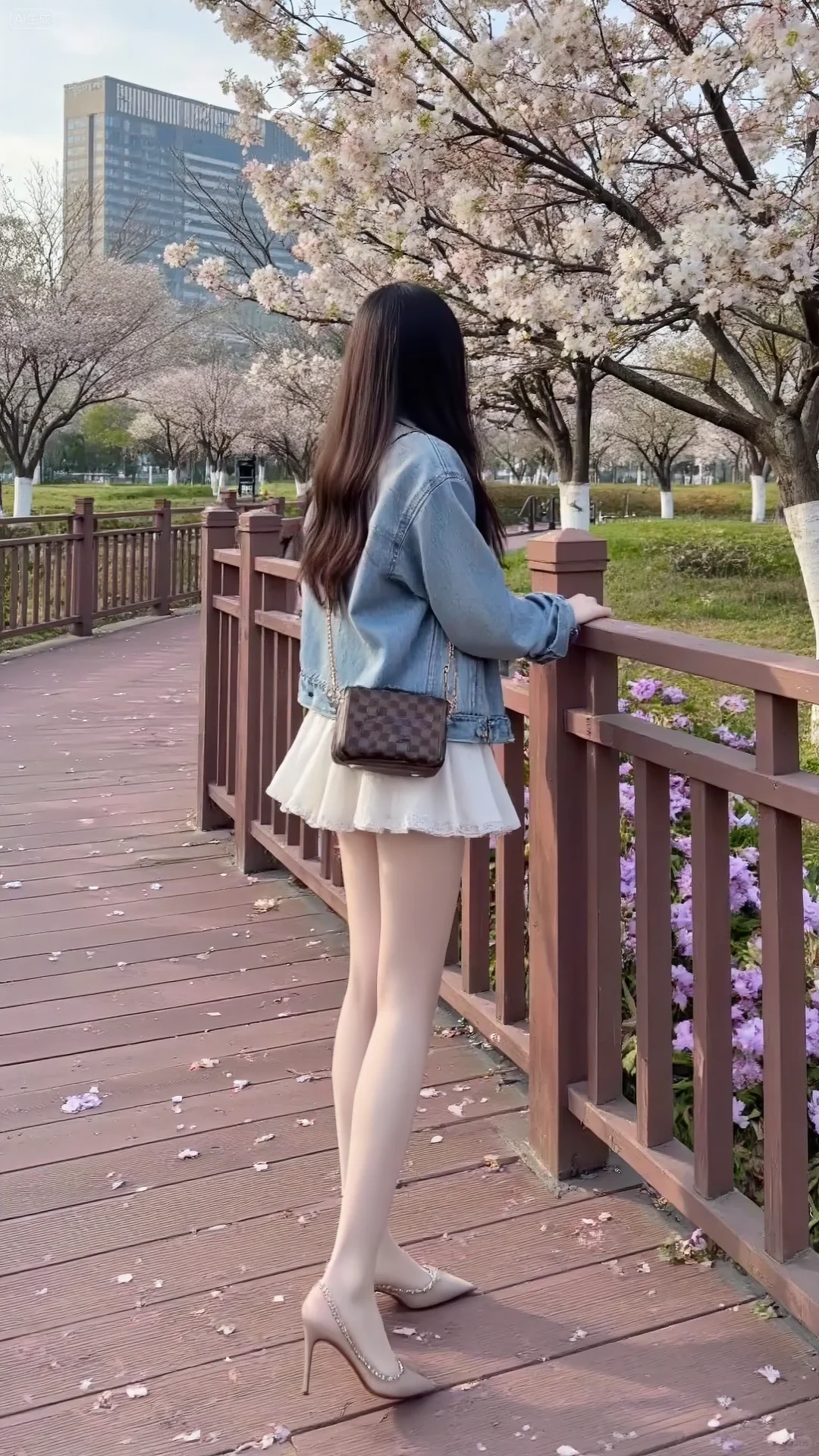 请在拍樱花的时候 拍腿~